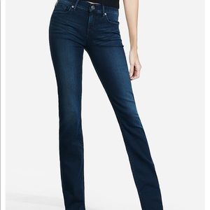 Express Barely Boot Low Rise Dark Wash Jeans
